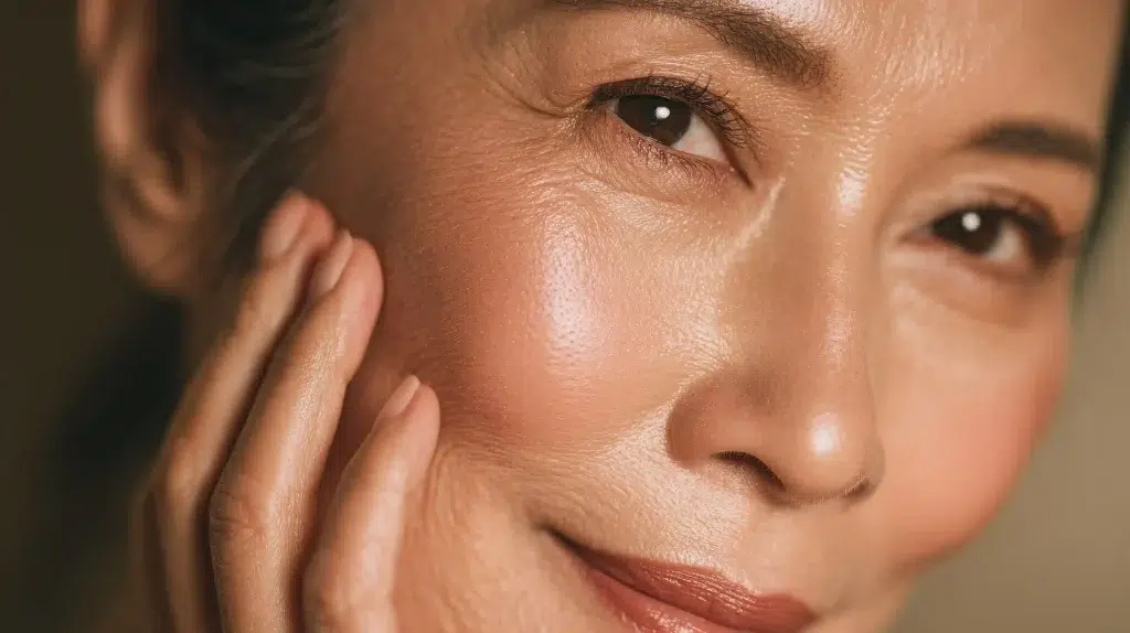Anti-ageing facial routine.